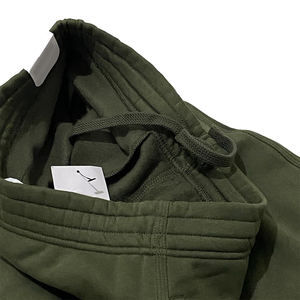 Pantalons de jogging décontractés pour hommes, style streetwear, taille élastique, vert foncé, en molleton de coton, coupe ample, pour la salle de sport - Product Image 5