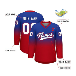 Jersey de hockey transpirable Nombre del equipo de alta calidad 100% Uniformes de hockey de poliéster Nuevo diseño Jerseys de hockey personalizados - Product Image 3