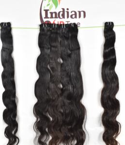 Souper 100% Qualité Remy Non Transformés Vierge Machine Double Trame Bodywave Bundles Indian Temple Extensions de Cheveux Humains par Exportation - Product Image 1