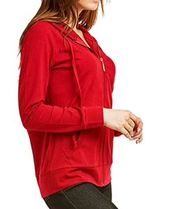 เสื้อแจ็คเก็ตหมวกผ้าฝ้ายซิปขึ้นสําหรับผู้หญิงขายร้อน เสื้อฮู้ดผ้าฝ้ายตลอดทั้งปีที่สมบูรณ์แบบราคาถูกและสะดวกสบายจากโรงงาน - Product Image 2