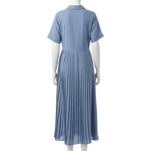 Robe décontractée plissée en crêpe de coton tissu doux et respirant tenue de mode d'été légère et confortable pour les femmes tenue quotidienne - Product Image 2