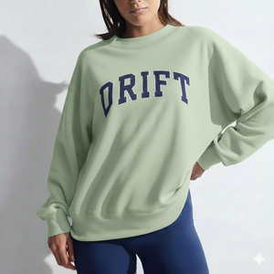 <b>Women</b> Autumn Long Sleeve Oversized Pullover Casual Loose Streetwear Fashion Top Front Customizable Fleece 100% Cotton <b>for</b> Cozy - Product Image 1