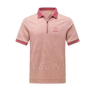 เสื้อโปโลผู้ชายแบบคลาสสิกมีซิป สไตล์ลำลองสำหรับใส่ทำงานและใส่เที่ยว เสื้อโปโลผู้ชายผ้าคอตตอนผสมมีซิป - Product Image 1