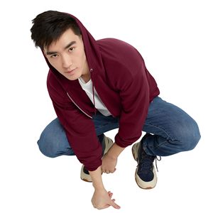 Nueva Sudadera con Capucha Roja Desgastada de Alta Calidad para Otoño, Estilo Casual, Moderna, Lisa, Teñida, Material de Poliéster y Algodón, Sudadera Elevate - Product Image 4