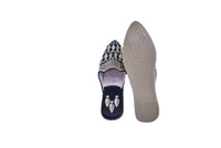 Tongs ouvertes en cuir tanné Moroccansoul pour femmes, dessus en tissu, semelle extérieure en caoutchouc, confortables pour usage intérieur, mariages, printemps, été, automne