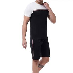 Conjuntos de dos piezas de verano personalizados OEM para hombre, camiseta de manga corta de talla grande y pantalones cortos, ropa personalizada con patrón sólido para hombre - Product Image 4