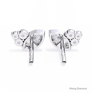 1,0 Ct para cada Marquesa corte laboratorio cultivado diamante bisel conjunto pendientes CVD diamante certificado Oro Blanco regalo de aniversario - Product Image 4