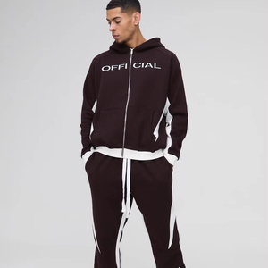 ชุดวอร์มผ้าหนาผ้าฝ้ายโพลีเอสเตอร์นุ่มมีฮู้ดและกางเกงขาบาน - Product Image 1