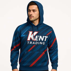 Sudadera con capucha de poliéster 100% totalmente sublimada personalizada, ropa de calle transpirable y duradera, ropa deportiva para equipos promocionales, OEM - Product Image 1