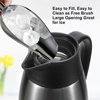 Botol Vakum Stainless Steel Hitam 2 Liter, Termos, Botol Air Terisolasi, Teko Kopi Teh, untuk Berkemah, Rumah, Kantor