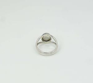 925หินมูนสโตนสีรุ้งพร้อมกรอบและแหวนรูปตาทำจากเงินสเตอร์ลิงเดือนจูเน่ - Product Image 3