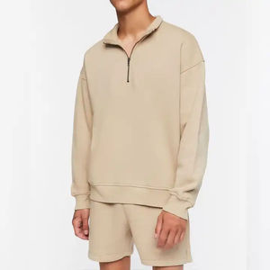 Pulls à capuche en molleton pour hommes personnalisés à la vente chaude, 100% coton, ensemble court, épaules tombantes, sweat-shirt brodé numérique - Product Image 1