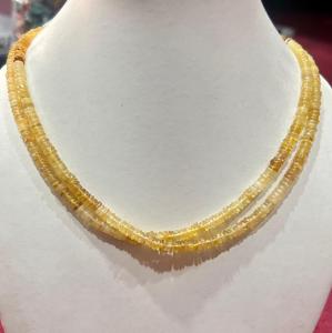 Cuentas espaciadoras Heishi con forma de neumático de 5mm de ópalo amarillo natural, cuentas de piedra - Product Image 6