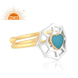 แหวนเงิน18K ชุบทอง18K ลายหัวใจแหวนวางซ้อนกันได้เครื่องประดับชั้นดีสำหรับผู้หญิงของขวัญสำหรับเธอ - Product Image 3