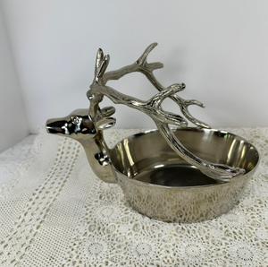 Nuevo cuenco de cabeza de ciervo de Reno de metal plateado Decoración de mesa de boda frutas postre frutas secas cuencos para servir hogar cocina mesa de comedor - Product Image 1