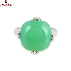 Nouveau design de bague en pierres précieuses bijoux en argent sterling avec calcédoine Chryso bagues pour femmes - Product Image 3