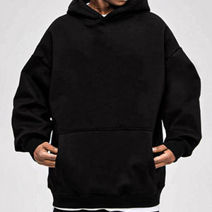 Sweat-shirt à capuche de luxe de haute qualité en gros, poids lourd, logo brodé personnalisé, couleur personnalisée, coupe classique, homme, hiver, poche - Product Image 4