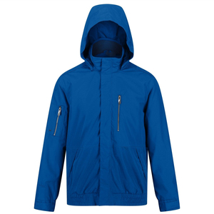 Veste coupe-vent imperméable légère pour homme, avec capuche, pour le sport et les activités de plein air, décontractée, zippée, pour la randonnée, bleue - Product Image 1