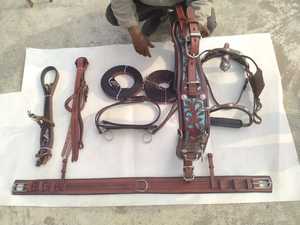 Ensemble de harnais pour chevaux pour une course et une équitation sûres/Ensemble de harnais de cheval intelligent en cuir pour un confort et un contrôle ultimes - Product Image 2