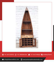 Éléments nautiques élégants d'armoire de bar à vin en forme de bateau en bois récupéré de style antique pour la cuisine de chambre à coucher de meubles de maison nostalgiques