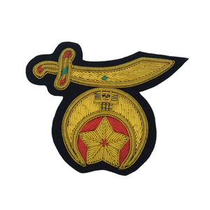 Nouvelle mode personnalisé maçonnique broderie à la main insignes insignes patchs meilleur prix en gros de l'usine OEM service tissu matériel - Product Image 2