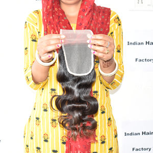 Cheveux de haute qualité à fermeture alignée avec des cuticules avec une texture soyeuse et des extensions de cheveux humains indiens Remy pour femmes, vente en gros - Product Image 2