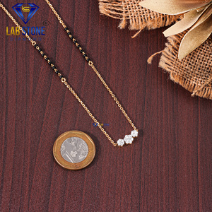 Labstone's 0.381 TDW corte redondo diamante oro amarillo Mangalsutra para bodas y regalos color rodio Chapado en - Product Image 3