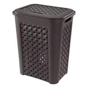 ตะกร้าผ้า Arianna พลาสติก 30 ลิตร สีเวงเก้ ลายตาข่าย สำหรับใช้ภายในอาคาร - Product Image 1