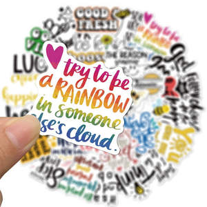 Autocollants en vinyle PVC avec slogan inspirant, 50 pièces, autocollants décoratifs motivants pour la décoration de la maison et les cadeaux promotionnels - Product Image 2