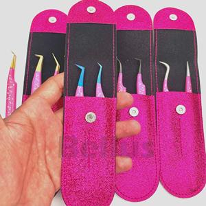 แหนบขนตาปลายไฟเบอร์หรูหราพร้อมที่จับไมโครไฟเบอร์ฉลากส่วนตัวและโลโก้ตามสั่งสำหรับการต่อขนตาเพิ่มวอลลุ่ม - Product Image 6