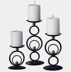 <b>Black</b> Color Coated Iron Candle Holders for Home Decoration Metal <b>Candlestick</b> Holder With Three Sizes - Product Image 1