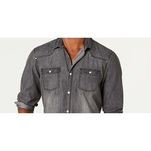 INC International Concepts Camicia in denim sbiadito da uomo XX-Large in grigio - Product Image 2