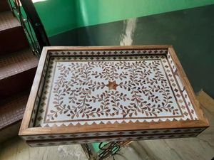 ถาดไม้สี่เหลี่ยมแบบฝังทันสมัยสำหรับเสิร์ฟอาหารเช้าอาหารว่างมื้อค่ำ - Product Image 2