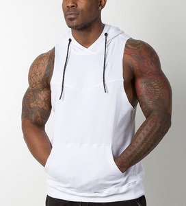Sweat à capuche sans manches de la meilleure qualité pour l'entraînement, vêtements de fitness avec impression personnalisée, vente en gros - Product Image 3