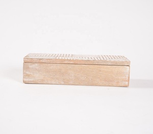 Boîte de rangement rectangulaire en bois de manguier coupée à la main, créative et basse quantité minimale de commande, fabricant, grossiste, vente directe en usine - Product Image 2