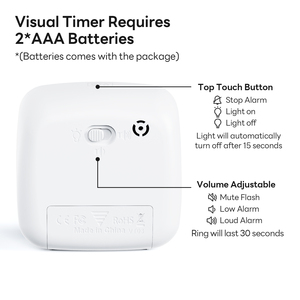 Yunbaoit hẹn giờ trực quan với công cụ quản lý thời gian ánh sáng ban đêm 60 phút đồng hồ đếm ngược cầu vồng cho trẻ em và người lớn - Product Image 4