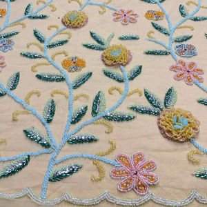 New Arrival Beaded Fabric Luxury Embroidery Beaded Lace Fabric <b>African</b> Sequin Fabric - Product Image 1