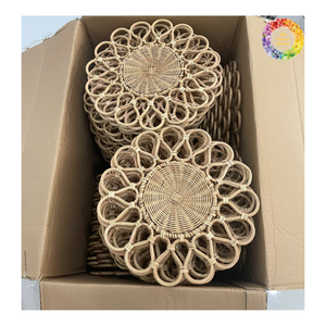 Tapis de table rond en rotin, napperon naturel de style vintage pour mariage, salle à manger, napperon en rotin, décoration murale suspendue - Product Image 6