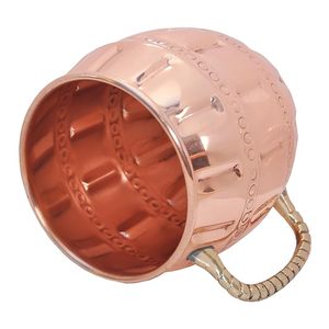 Tasse à mule de Moscou polie et brillante de luxe, fonction personnalisée, métal en cuivre pur et verre pour la maison, hôtel, restaurant, décor de table - Product Image 3
