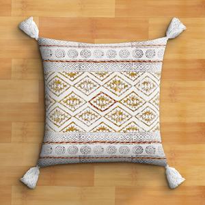 Oreiller fait à la main brodé housse de coussin 100% coton housse de coussin décor à la maison géométrique couvre avec un beau Design Unique - Product Image 2