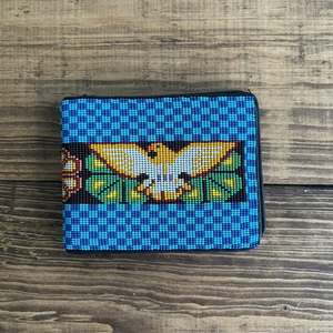 Cartera de cuero con cuentas unisex con cierre de cubierta de patrón geométrico largo bordado a mano-Fabricante mayorista - Product Image 3