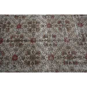 Turkish Area Rug 3.9x6.8 ft, Vintage <b>Red</b> Striped <b>Wool</b> Rug - Product Image 5