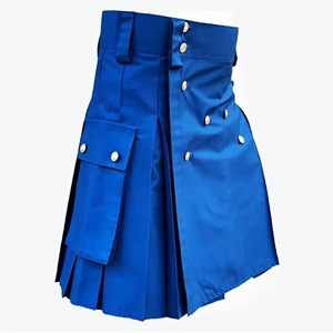 Kilt hybride utilitaire en tissu personnalisé de qualité supérieure pour hommes, nouveau design avec sangles en cuir réglables et couleur personnalisée - Product Image 1
