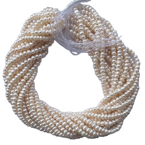 ไข่มุกน้ำจืดสีขาวครีมธรรมชาติขนาด 3 มม. รูปทรงกระดุม ร้อยเป็นเส้น ขายส่ง อัญมณี Vivaaz Gems VG035 ได้รับการรับรองจาก IGI - Product Image 3