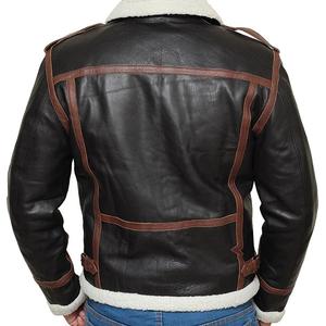 Hot Selling Best Winter Men's Sheepskin Fur Customized Design Bomber Embroidery Plus Size Overcoat <b>Smart</b> Leather <b>Jackets</b> - Product Image 6