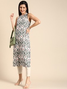 Mujeres motivos étnicos impreso Kurta indio Pakistán kameez - Product Image 6