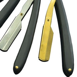 Outil d'épilation de barbier en acier inoxydable avec couteaux de rasoir à manche en bois - Product Image 6