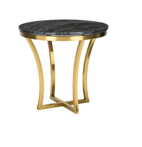 Mesa de esquina decorativa para comedor con base de marco de metal, diseño moderno, respetuoso con el medio ambiente, mesa de centro de alta calidad, tapa de mármol - Product Image 4