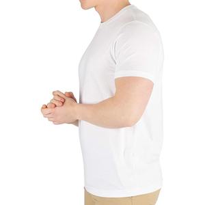 T-shirt blanc confortable à col ras du cou pour homme, 100 % coton jersey, avec logo imprimé, marque privée, style hip-hop, vente en gros - Product Image 4