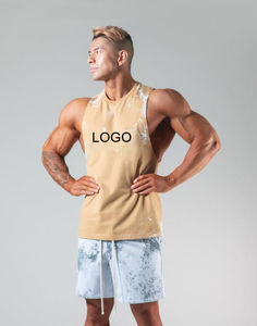 Camiseta sin mangas de algodón deportiva para hombre, camiseta de entrenamiento con tirantes de gimnasio transpirable, diseño sin mangas de estilo deportivo - Product Image 3